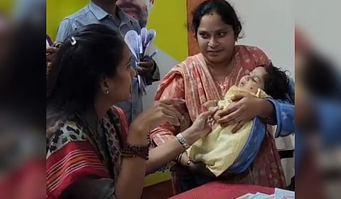 Nandyal MP Dr Byreddy Shabari meets Punarvika, an 11-month-old battling a rare genetic disorder.