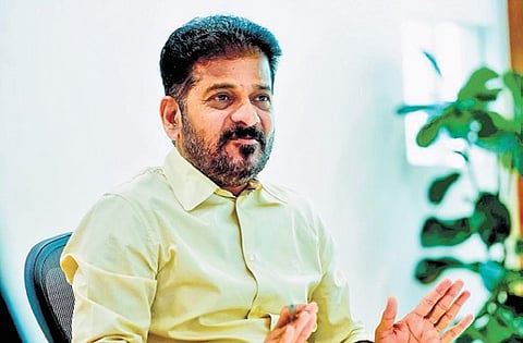 CM A Revanth Reddy at the Education Commission meeting on Thursday