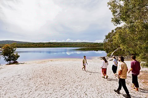 Tourists at the North Stradbroke Island