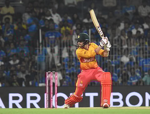 Brian Bennet drives during match against India on Thursday