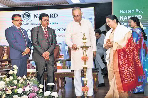 Health Minister Dinesh Gundu Rao inaugurates a seminar organised by NABARD in Bengaluru.