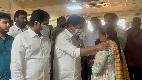 Families met Tourism Minister Kandula Durgesh on Thursday  voicing their anguish and frustration. 