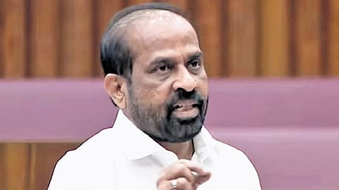 Minister Y Sathya Kumar Yadav during the council session on Wednesday.