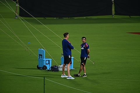 India head coach Gautam Gambhir with bowling coach Morne Morkel at the Eden Gardens in Kolkata