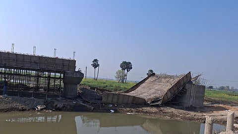 Under-construction bridge collapses in Bihar's Gopalganj.