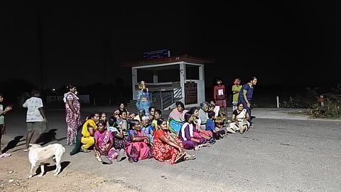 Residents stage protest demanding the arrest of the accused.