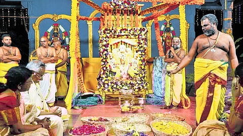 Chief priest Parankusham Sridhar Swamy explained that Pushpayagam, performed annually on Phalguna Pournami, symbolically rectifies any lapses during Brahmotsavams 