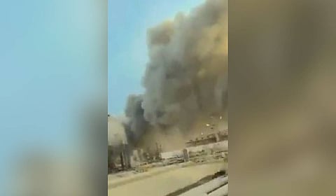 Video showing smoke rising from Saudi's Ras Tanura refinery.