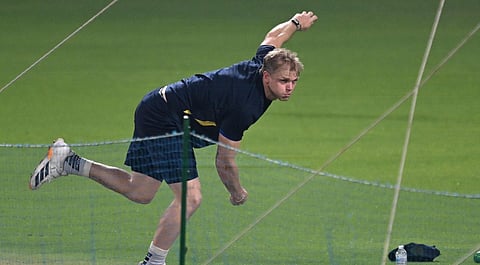 South Africa's Corbin Bosch takes part in a training session in Kolkata on Tuesday