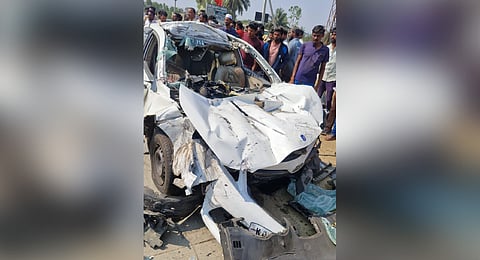 According to police, the car in which they were travelling rammed a cement-laden lorry from behind on the Bengaluru–Chittoor National Highway near Palamaneru.