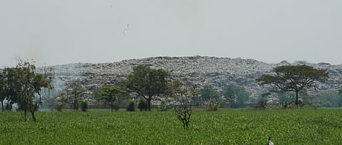 Heaps of waste piled up in Vellakkal dumping yard in Madurai.