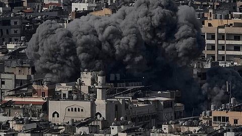 The rubble of a police facility struck during the U.S.–Israeli military campaign is seen in Tehran, Iran, Wednesday, March 4, 2026.