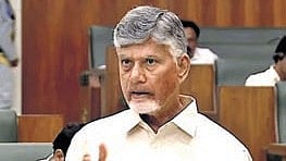 CM Chandrababu during the assembly session on Wednesday.