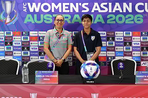 (L) India women's team coach Amelia Valverde & Sangita Basfore