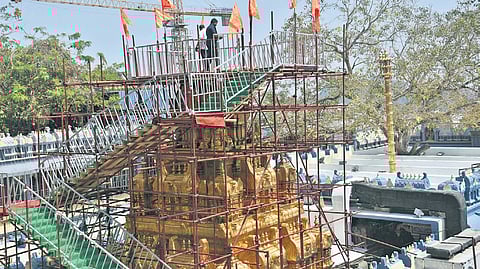 All arrangements for Maha Kumbhabhishekam have been made at the Kanaka Durga temple atop Indrakeeladri Hill in Vijayawada