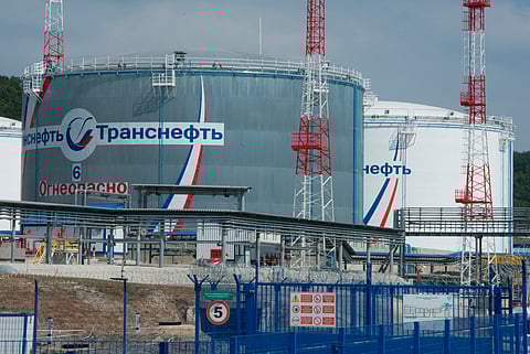 FILE - The Sheskharis oil terminal in Novorossiisk, in southern Russia