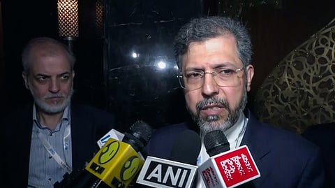 Deputy Minister of Foreign Affairs of the Islamic Republic of Iran Dr Saeed Khatibzadeh speaks to the media in New Delhi on Friday, March 06, 2026.