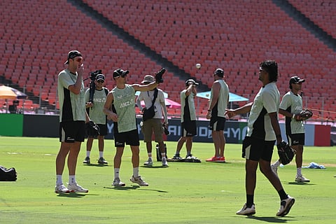 New Zealand players training at Narendra Modi Stadium, Ahmedabad ahead of their T20 World Cup final against India on Saturday 