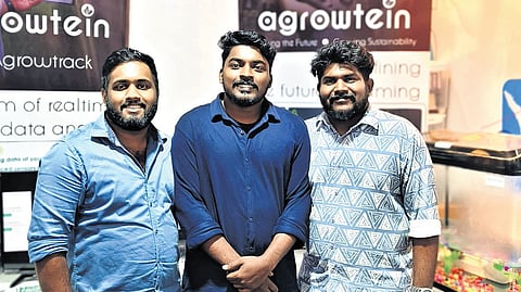 Abhinav Bavos (right), Onesimos K K (middle) and team member Praveen