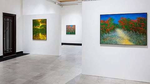 At Bikaner House in New Delhi, where the artist's works were previously on display 