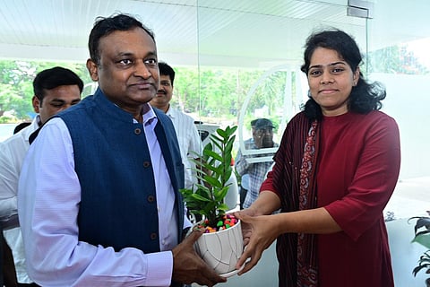 Chairman of the National Commission for SC (NCSC) Kishor Makhwana and Collector Kirthi Chekuri.