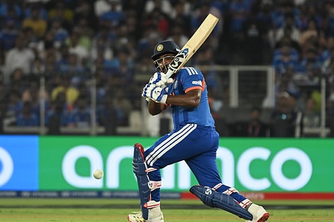 Sanju Samson in action on Sunday