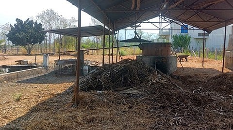 A palmarosa oil manufacturing unit which has been closed down due to lack of availability of grass.