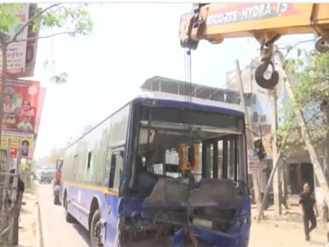 Delhi: Two dead in Nangloi as DTC bus mows down scooter rider, locals torch vehicle