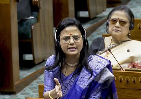 TMC MP Mahua Moitra speaking in the Lok Sabha.