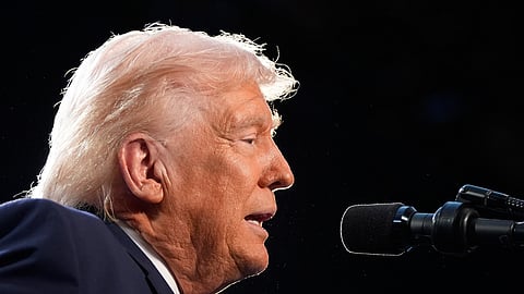 President Donald Trump speaks at the Republican Members Issues Conference, Monday, March 9, 2026, at Trump National Doral Miami in Doral, Fla.