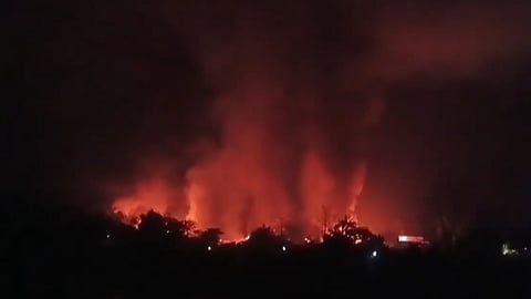 Violence erupted in the Chibinang area after dusk and continued till late at night.