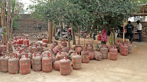 LPG cylinders godown at BJB Nagar in Bhubaneswar. (Representative Image)
