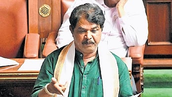 LoP R Ashoka speaks in the Assembly at Vidhana Soudha on Tuesday.