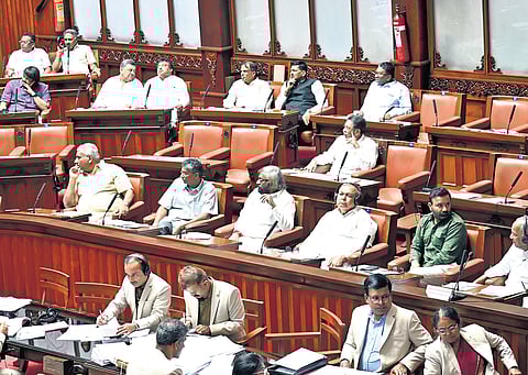 Legislative Council session in progress in Vidhana Soudha on Tuesday.