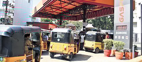 Trade unions said around 20,000 autorickshaws and a considerable number of cabs stayed off the roads in Chennai and parts of Chengalpattu and Tiruvallur districts on Wednesday.