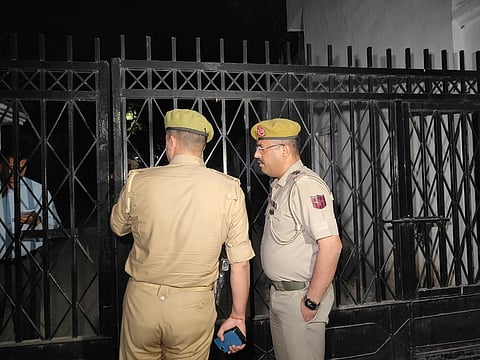  Security personnel deployed outside the residence of National Conference president Farooq Abdullah after a gunman fired a shot targeting him.