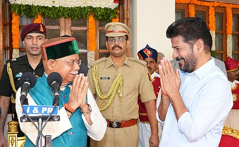Chief Minister Anumula Revanth Reddy participated in  swearing in ceremony of  Shiv pratap Shukla  as Governor of Telangana at Lok Bhavan.