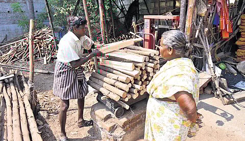 The sellers source casuarina firewood from Cuddalore, Tindivanam, Nagapattinam, Perambalur, Tiruchy and Pudukkottai, and also from Andhra Pradesh.