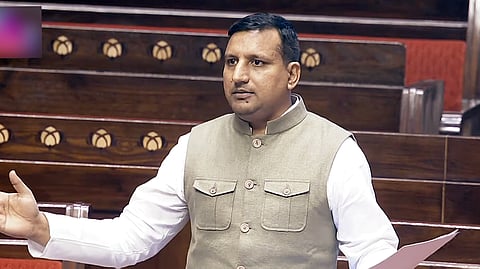 RJD MP Sanjay Yadav speaks in Rajya Sabha during the Budget Session (2026-27) of Parliament, New Delhi, on Friday. 