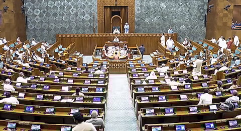 Presiding Officer Sandhya Ray presides over the Lok Sabha during the second part of Budget session of Parliament, in New Delhi, Friday, March 13, 2026.