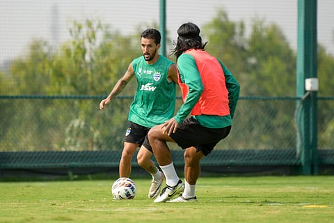 Brian Sanchez in action during Bengaluru FC’s practice session 