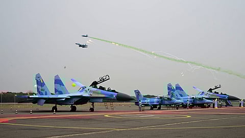 In this photo provided by the Myanmar Military True News Information Team, newly commissioned aircraft are seen at an airbase in Meiktila township in the Mandalay region, Myanmar, Thursday, March 12, 2026.