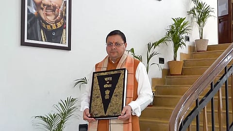 Uttarakhand Chief Minister Pushkar Singh Dhami before tabling the UCC bill in state Assembly last year