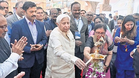 Karnataka Law and Parliamentary Affairs Minister HK Patil inaugurates Travel and Trade Fair in Bengaluru on Friday.
