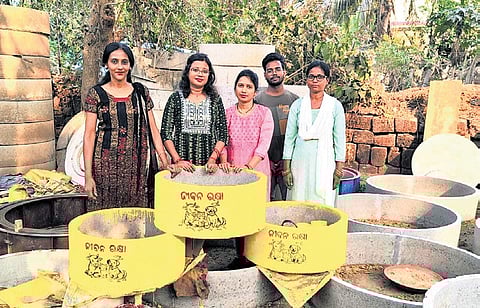Sushree and her group involved in animal care.