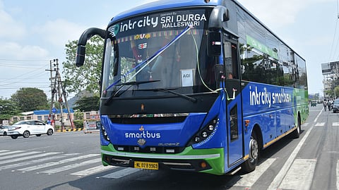 India's first Air Quality Index (AQI)-enabled intercity bus service in Vijayawada by the intercity mobility brand IntrCity SmartBus on Saturday. 