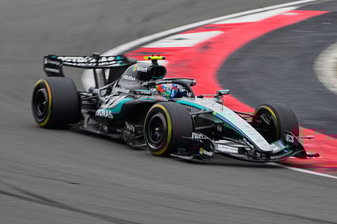 Mercedes driver Andrea Kimi Antonelli of Italy steers his car during the Chinese Formula One Grand Prix race at the Shanghai International Circuit, in Shanghai, China, Sunday, March 15, 2026. 