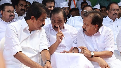 AICC General Secretary KC Venugopal MP, Opposition leader VD Satheesan and senior leader Ramesh Chennithala.