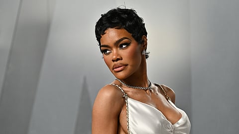 Teyana Taylor arrives at the Vanity Fair Oscar Party on Sunday, March 15, 2026, at the Los Angeles County Museum of Art in Los Angeles. 