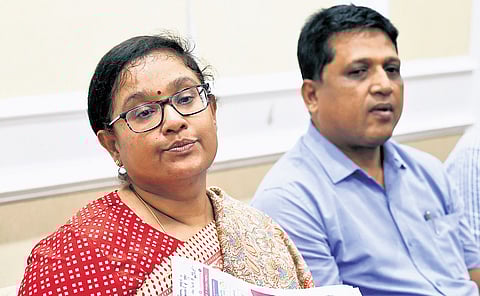 Chief Electoral Officer Archana Patnaik during a press conference at the secretariat in Chennai on Monday